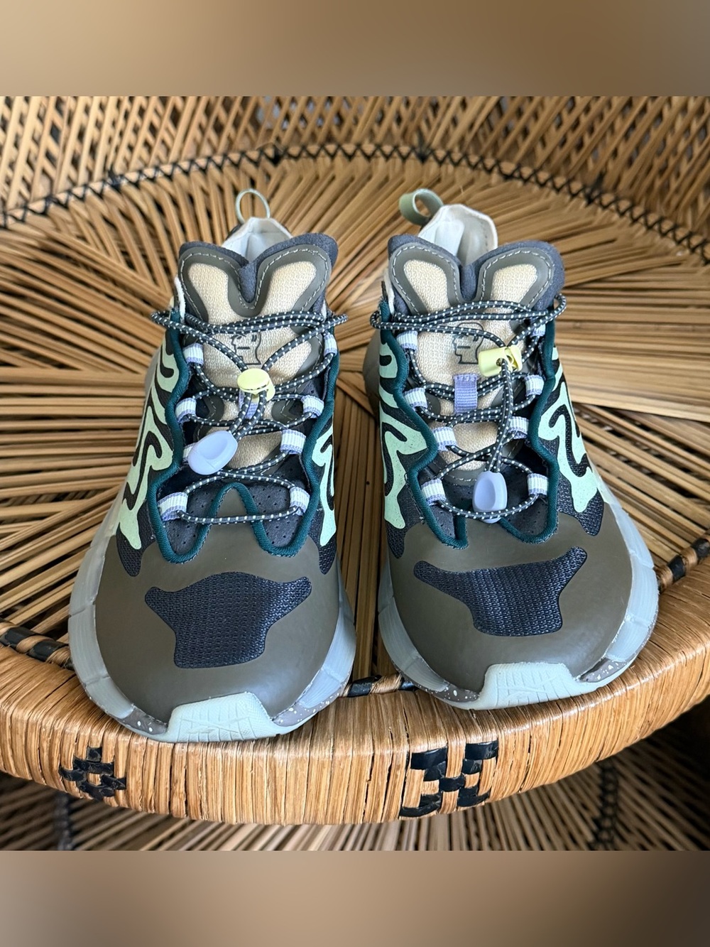 Reebok x Brain Dead Zig Kinetica II Green Grey Sz 4.5 Sneakers Shoes S23890